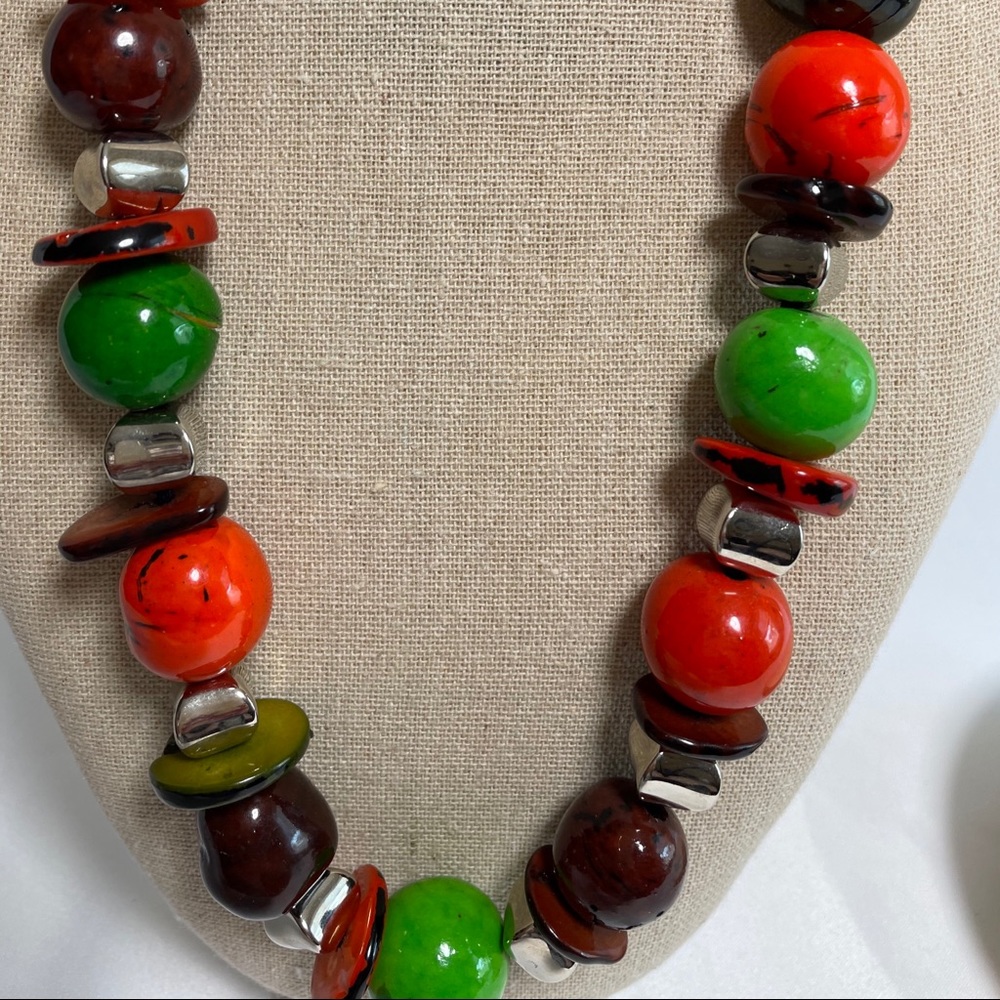 Tagua Seed Necklace indifferent colors. Adjustable.
